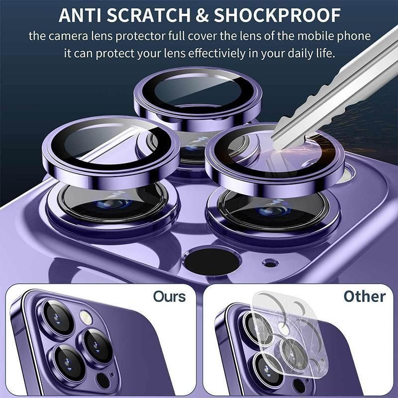For iPhone 14/14 Plus Metal Camera Lens Glass Screen Protector - Rainbow