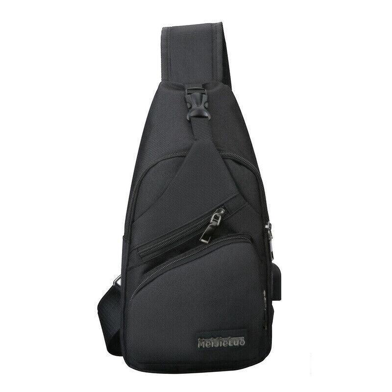 Durable Mens Chest Bag Shoulder Backpack Man Sling Cross Body Satchel Travel Bag - Blue