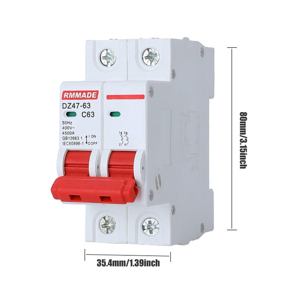 AC Circuit Breaker Solar 220-380V 2Pole Double MCB Mini 10-63 Amp - 32A