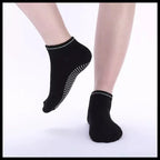 3 Pairs Ladies Sports Cotton Rich Pilates Yoga Non-Slip Grip Socks