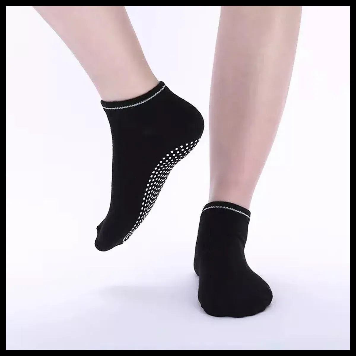 3 Pairs Ladies Sports Cotton Rich Pilates Yoga Non-Slip Grip Socks