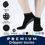 3 Pairs Ladies Sports Cotton Rich Pilates Yoga Non-Slip Grip Socks
