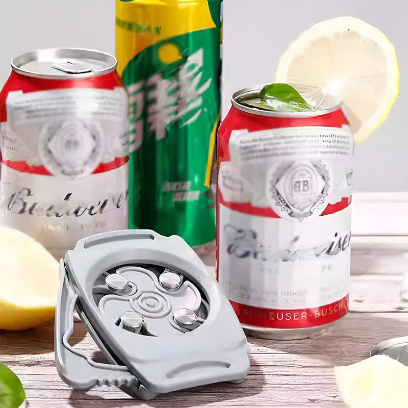 Topless Can Opener Manual Kitchen Tool for Beer Soda and Tin Bottles - Black