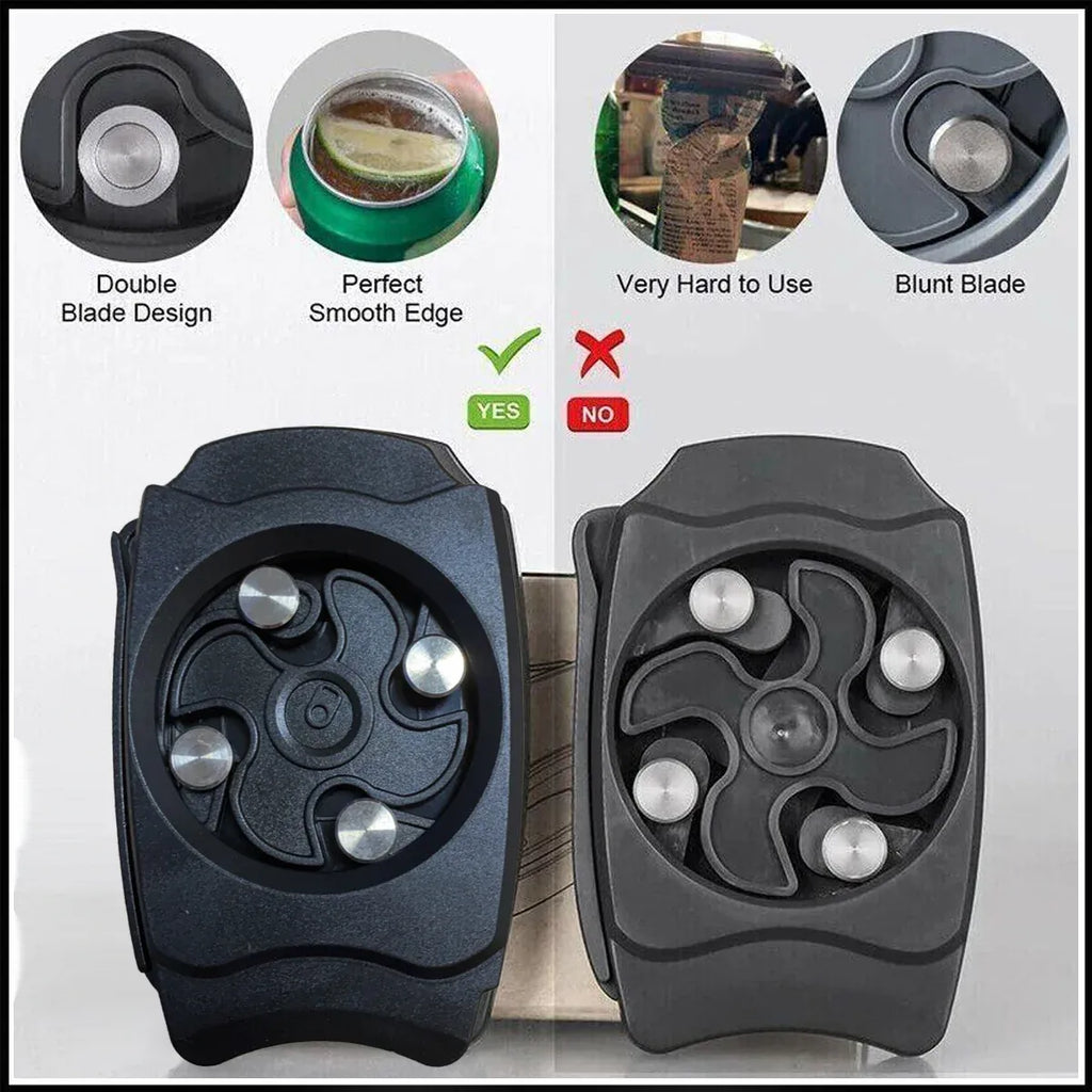 Topless Can Opener Manual Kitchen Tool for Beer Soda and Tin Bottles - Black