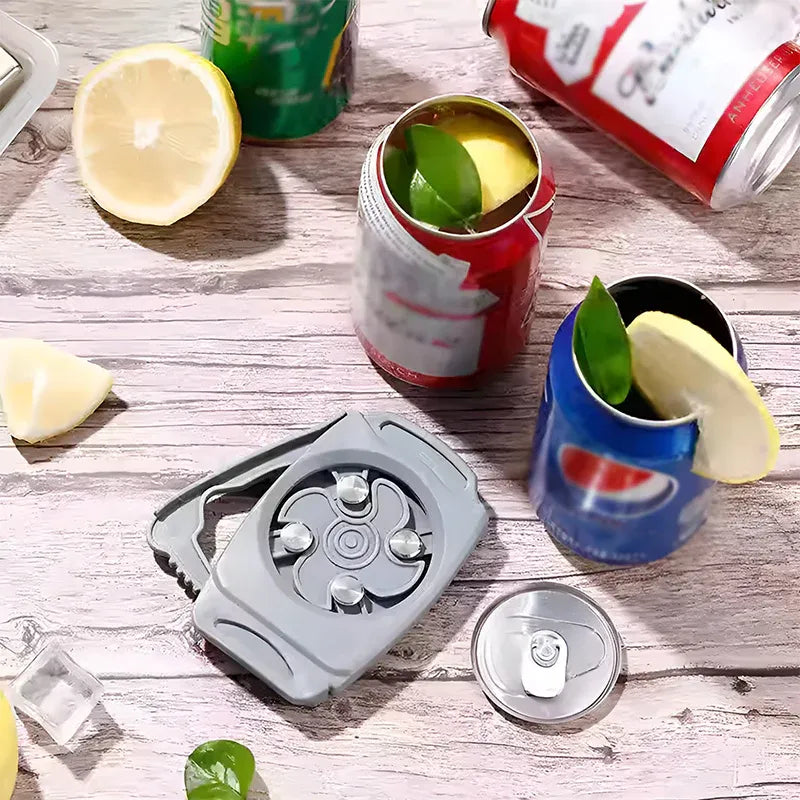 Topless Can Opener Manual Kitchen Tool for Beer Soda and Tin Bottles - Black