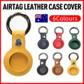 For Apple Airtag Leather Case Cover Air Tag Keychain Holder Sleeve Shell Tracker - Green