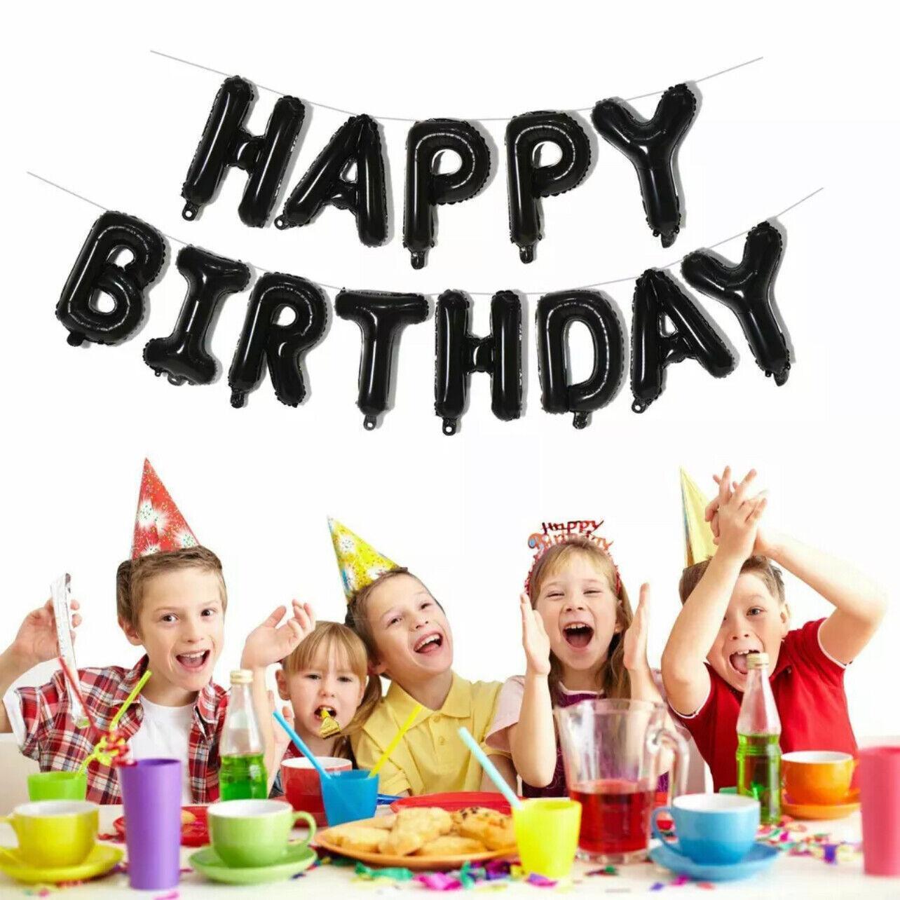 40Cm 3D Happy Birthday Letters Balloons Inflating Foil Banner Bunting Celebrate - Multicolour 3