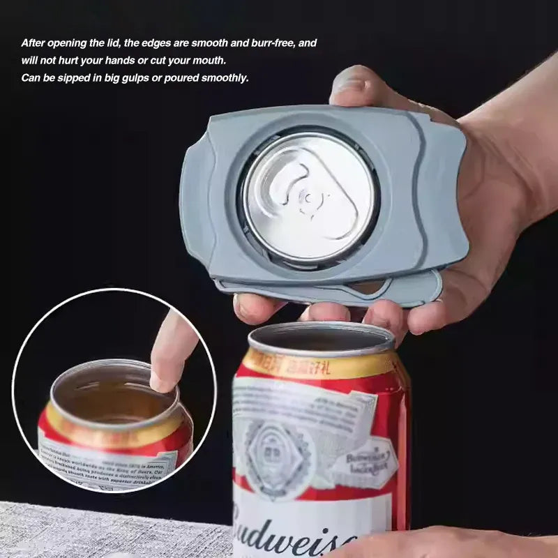 Topless Can Opener Manual Kitchen Tool for Beer Soda and Tin Bottles - Red