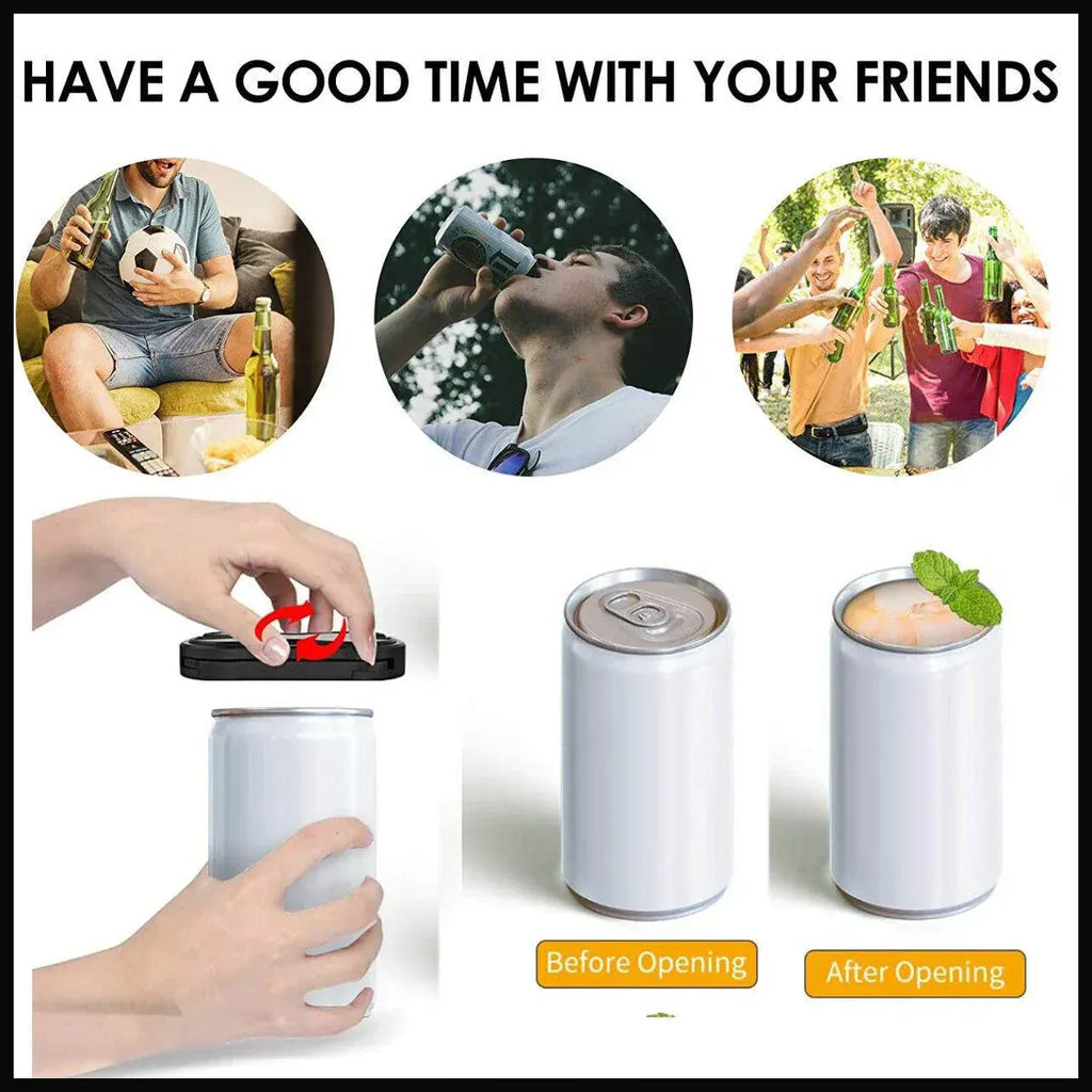Topless Can Opener Manual Kitchen Tool for Beer Soda and Tin Bottles - Red