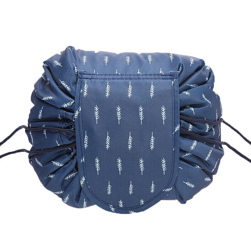 Portable Travel Makeup Bag Drawstring Cosmetic Pouch Lazy Storage Organiser Case - Steel Rose