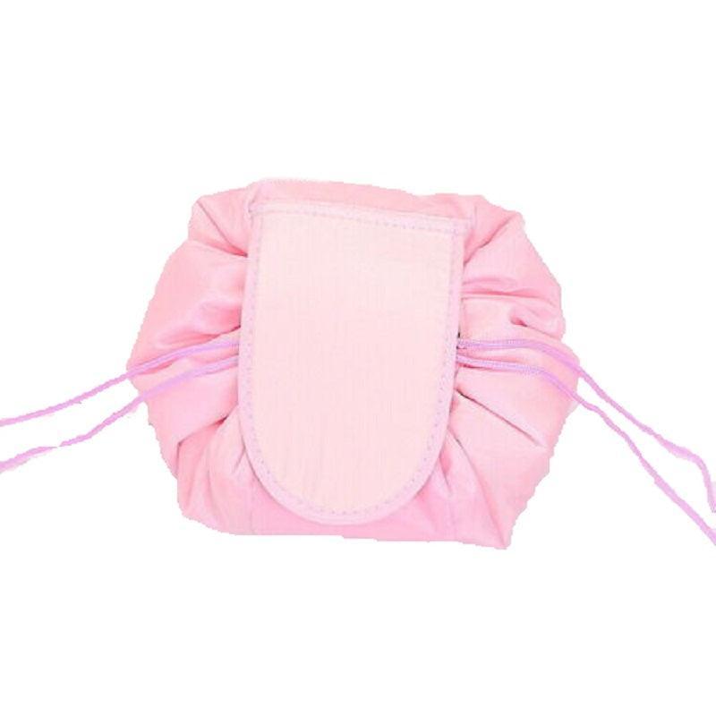 Portable Travel Makeup Bag Drawstring Cosmetic Pouch Lazy Storage Organiser Case - Steel Rose