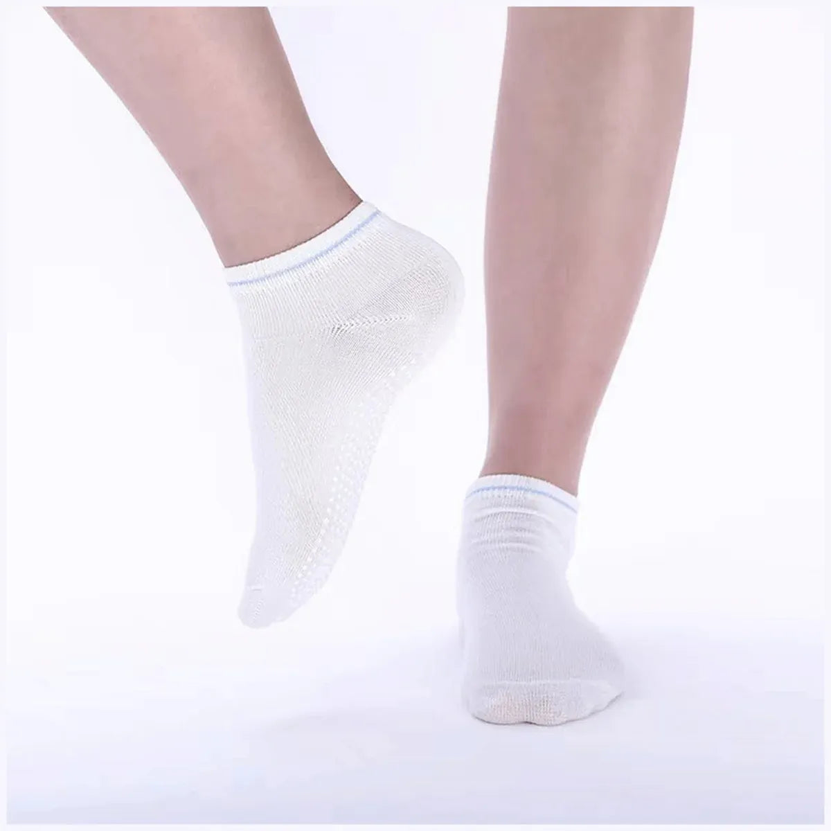 3 Pairs Ladies Women Sports Cotton Rich Pilates Yoga Non-Slip Grip Socks - White