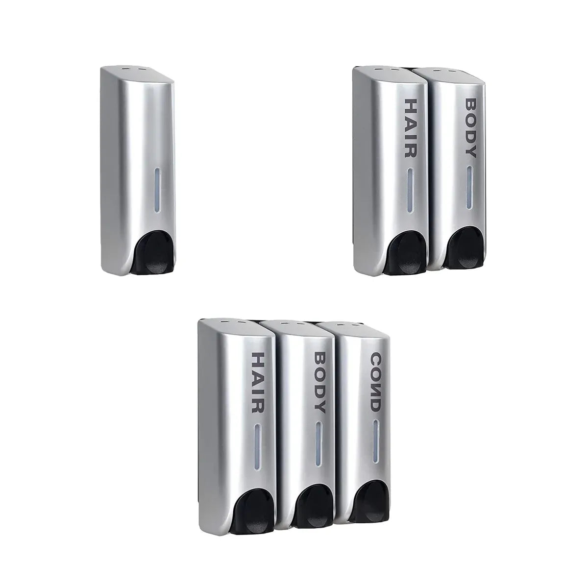 3 Sizes Soap Dispenser Wall Mount Hand Wash Bathroom Shampoo Shower Liquid Manual - Single