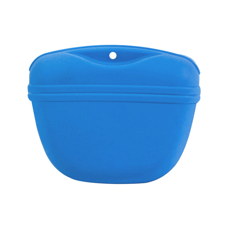Dog Training Treat Bag Silicone Pet Pouch with Clip Waist Belt Snack Holder - Grey