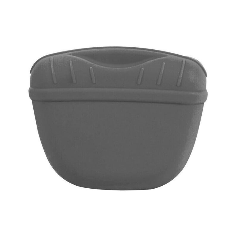 Dog Training Treat Bag Silicone Pet Pouch with Clip Waist Belt Snack Holder - Grey