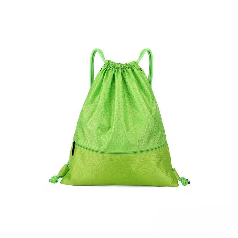 Backpack Sport Pack String Tote Gym Bag Cinch Sack School Drawstring Capacity - Black