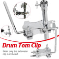 Drum Set Tom Clamp Extension Clip Adjustable Anti-Slip For Drum Kit Expansion