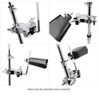 Drum Set Tom Clamp Extension Clip Adjustable Anti-Slip For Drum Kit Expansion