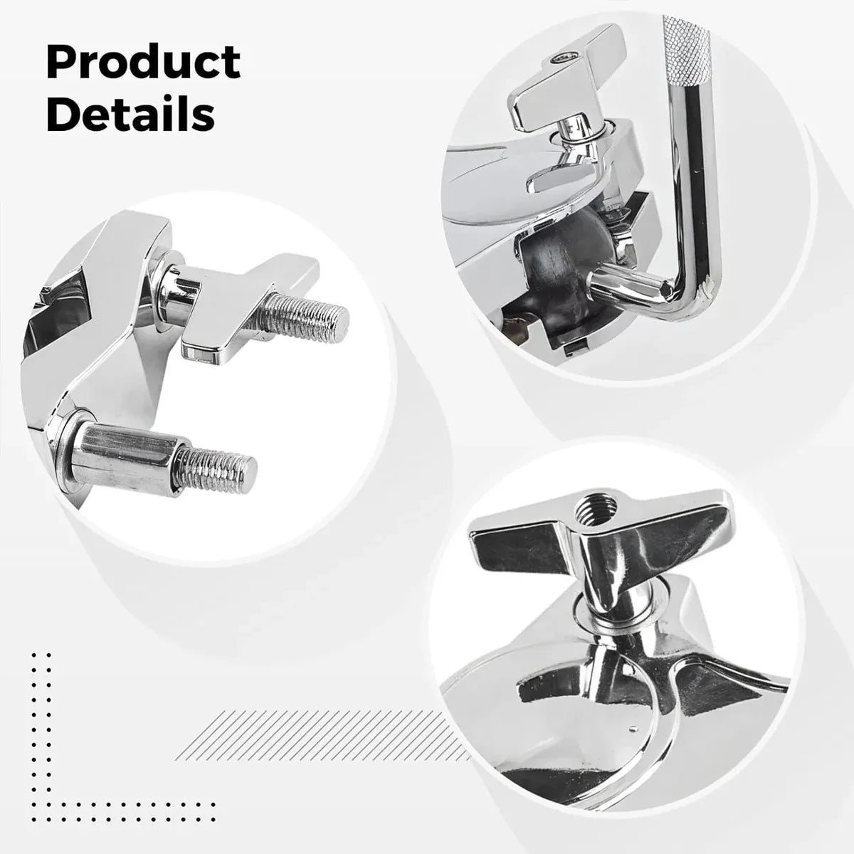 Drum Set Tom Clamp Extension Clip Adjustable Anti-Slip For Drum Kit Expansion