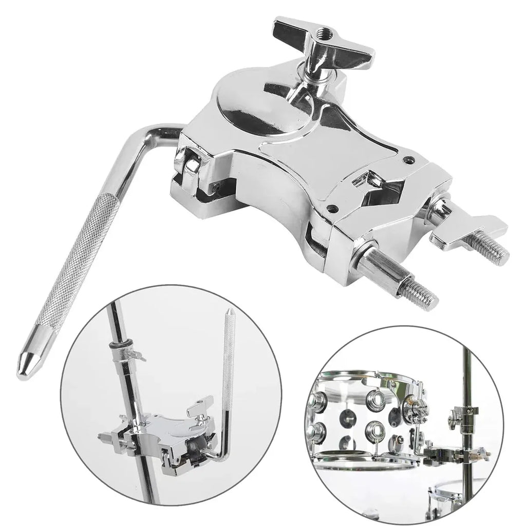 Drum Set Tom Clamp Extension Clip Adjustable Anti-Slip For Drum Kit Expansion