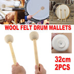 2pcs Felt Drumsticks Gong Mallets Soft Hammer Drum Accessories Percussion Tools