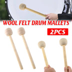 2pcs Felt Drumsticks Gong Mallets Soft Hammer Drum Accessories Percussion Tools