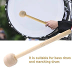 2pcs Felt Drumsticks Gong Mallets Soft Hammer Drum Accessories Percussion Tools
