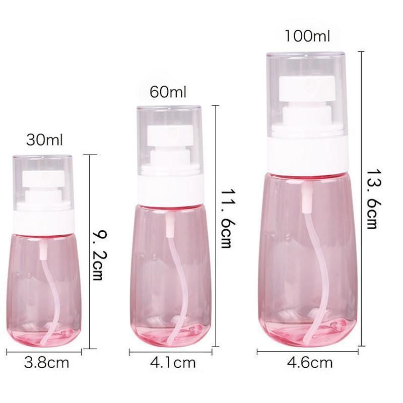 10pcs Portable Travel Emulsion Dispenser Bottle Press Pump Refillable Containers - Pink-30ml