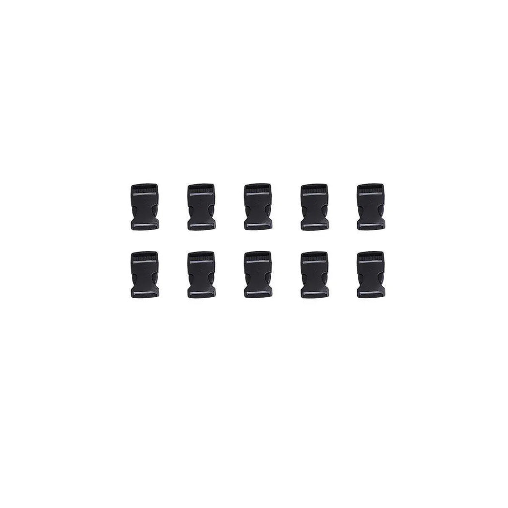 10pcs Black Plastic Buckle Clips for School Bag Backpack Strap Multifunctional - 25mm