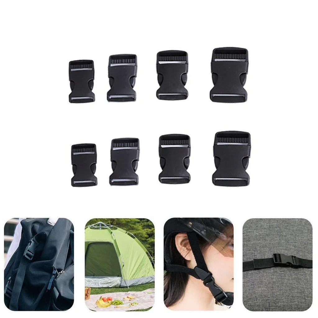 10pcs Black Plastic Buckle Clips for School Bag Backpack Strap Multifunctional - 25mm