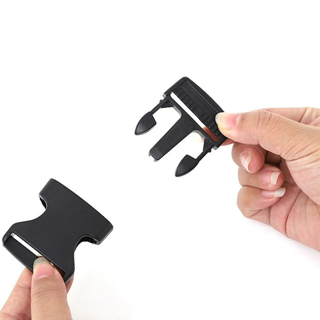 10pcs Black Plastic Buckle Clips for School Bag Backpack Strap Multifunctional - 25mm