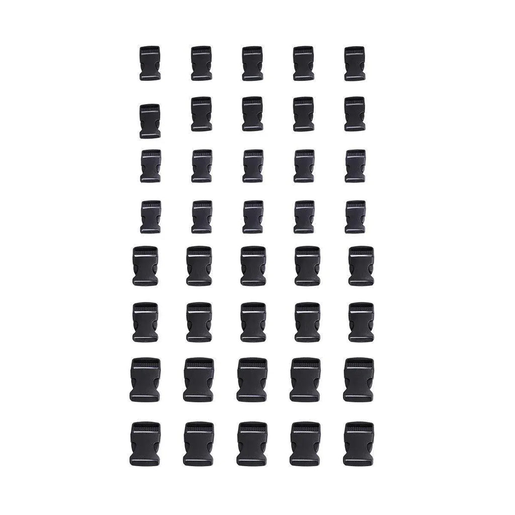 10pcs Black Plastic Buckle Clips for School Bag Backpack Strap Multifunctional - 25mm