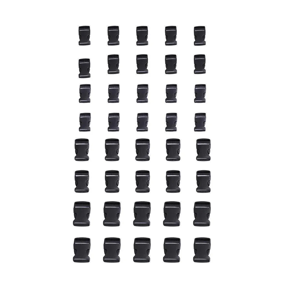 10pcs Black Plastic Buckle Clips for School Bag Backpack Strap Multifunctional - 25mm