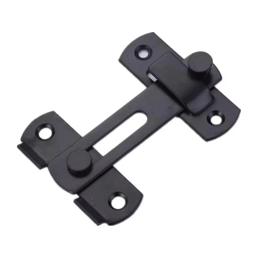 2 Sets 90 Degree Sliding Door Latch Lock Catch Kit for Home Use - Flat-Black-L