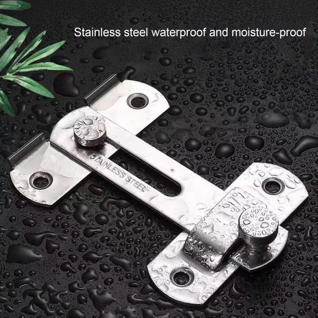 2 Sets 90 Degree Sliding Door Latch Lock Catch Kit for Home Use - Flat-Black-L