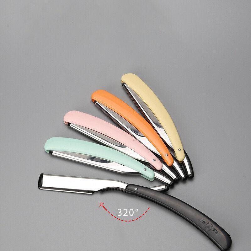 Old Shaver Razor Eyebrow Knife Folding Manual Shaver Holder Home Salon Tool Au - Black+10PCS Blades