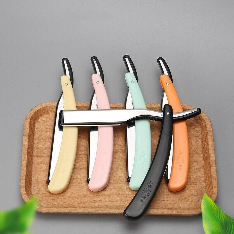 Old Shaver Razor Eyebrow Knife Folding Manual Shaver Holder Home Salon Tool Au - Green+10PCS Blades