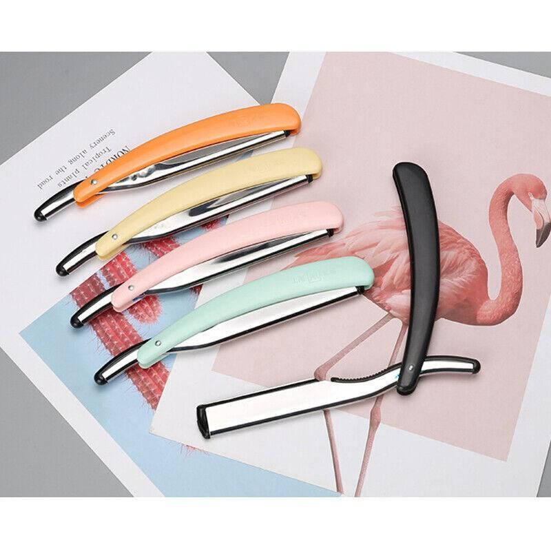 Old Shaver Razor Eyebrow Knife Folding Manual Shaver Holder Home Salon Tool Au - Green+10PCS Blades
