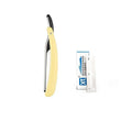 Old Shaver Razor Eyebrow Knife Folding Manual Shaver Holder Home Salon Tool Au - Yellow+10PCS Blades