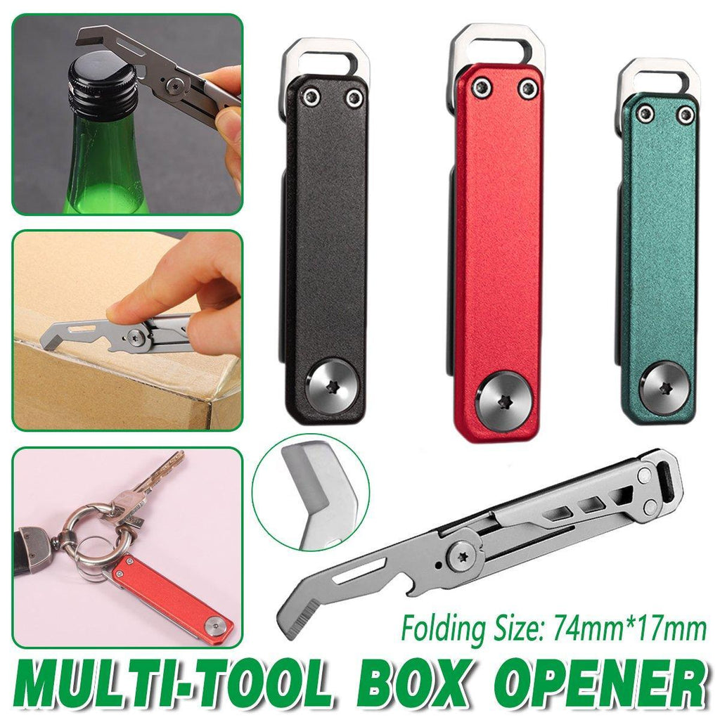 Multifunctional Folding Knife Case Opener Portable Bottle Opener EDC Tool Kit - Green