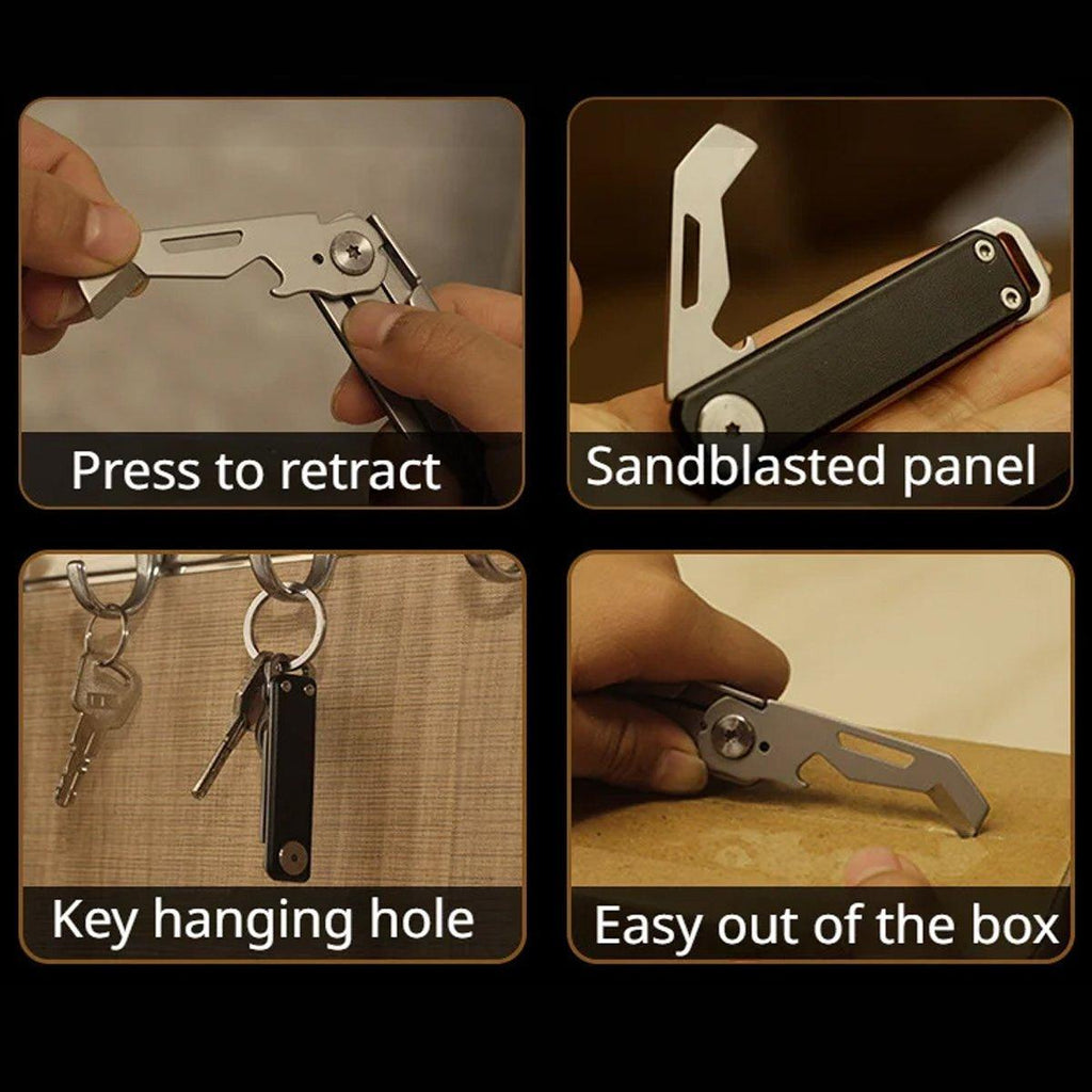 Multifunctional Folding Knife Case Opener Portable Bottle Opener EDC Tool Kit - Green