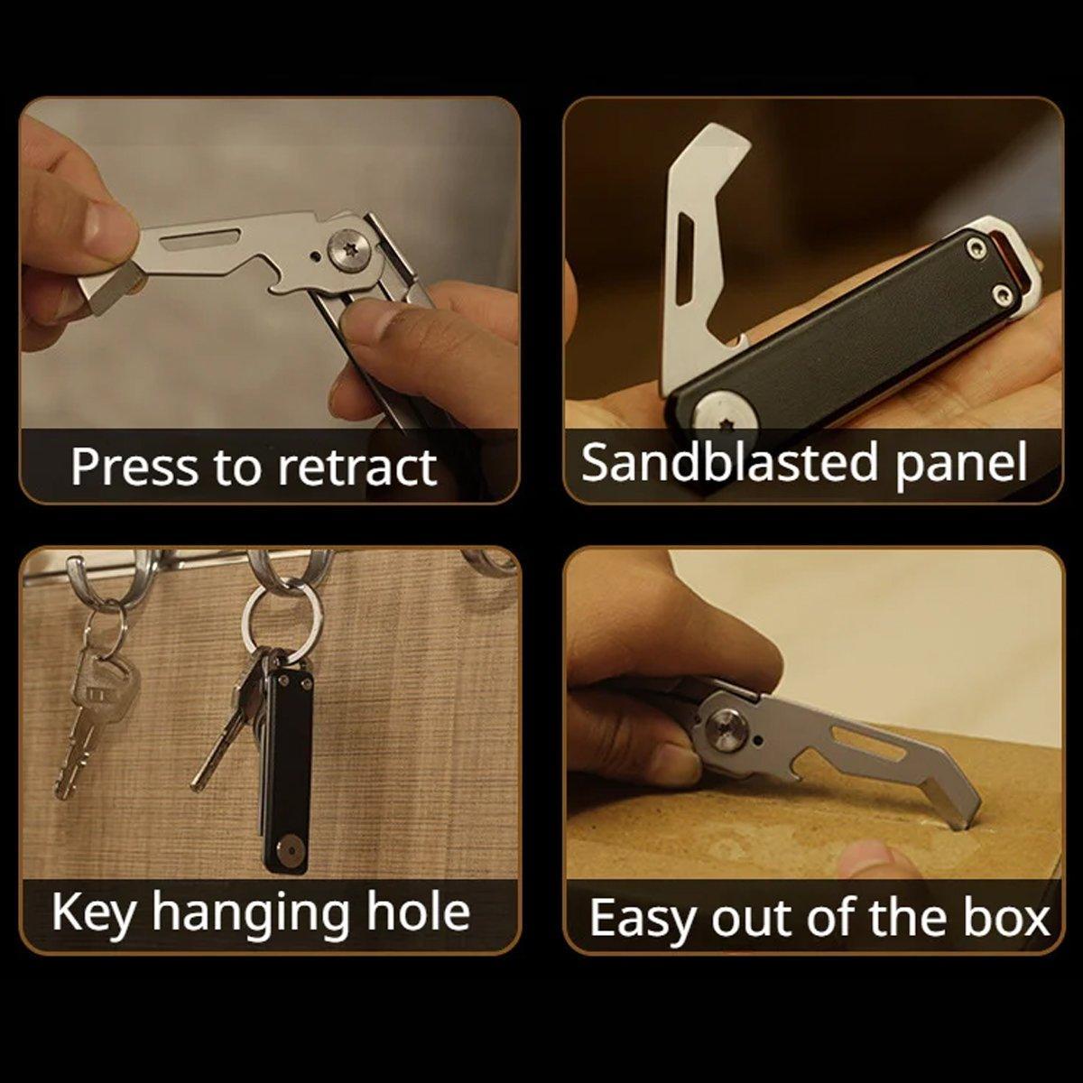 Multifunctional Folding Knife Case Opener Portable Bottle Opener EDC Tool Kit - Green