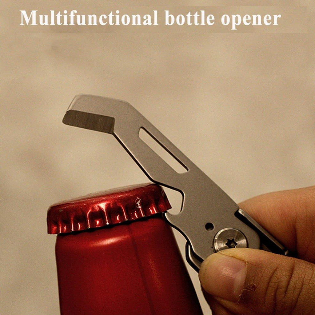 Multifunctional Folding Knife Case Opener Portable Bottle Opener EDC Tool Kit - Green
