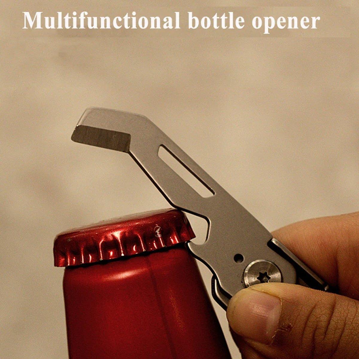 Multifunctional Folding Knife Case Opener Portable Bottle Opener EDC Tool Kit - Green