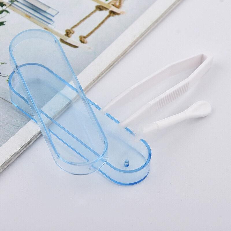 Contact Lens Tweezers Stick Inserter Remover Tool Kit Tip Storage Case Box Set - Purple