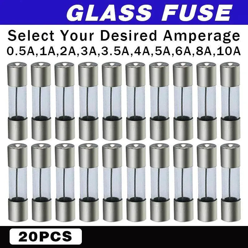 20Pcs M205 Glass Fuse 5Mm X 20Mm Slow Blow 250V / Select From 0.5A To 10A  Amp - 20PCS F3.15A