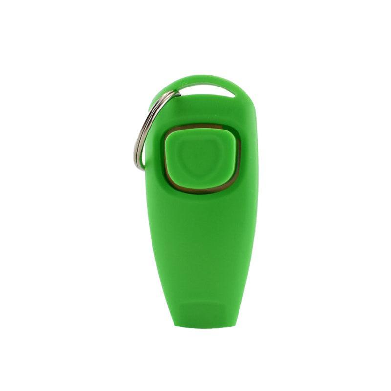 Dog Whistle and Clicker Set for Training Stop Barking Obedience Tool Combo - Green
