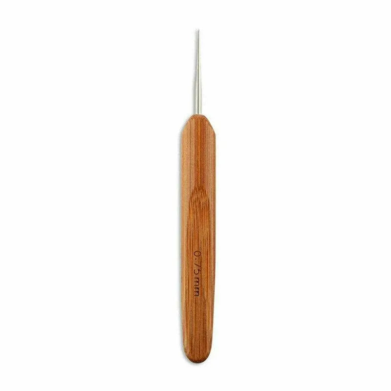 Bamboo Crochet Dreadlock Hook Needle Dread Tool Braiding Hair Maintenance Craft - 0.75MM
