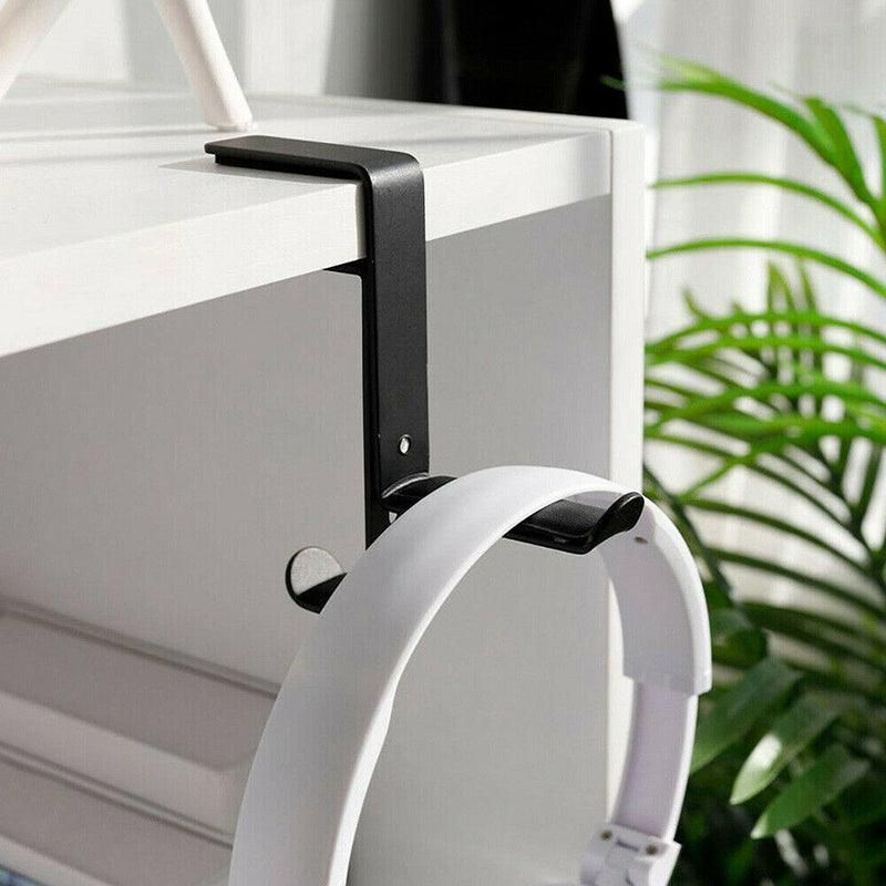 Metal Earphone Headset Desks Display Stand Hanger Holder Headphone Bracket Hook - Black