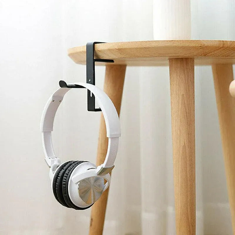 Metal Earphone Headset Desks Display Stand Hanger Holder Headphone Bracket Hook - Black